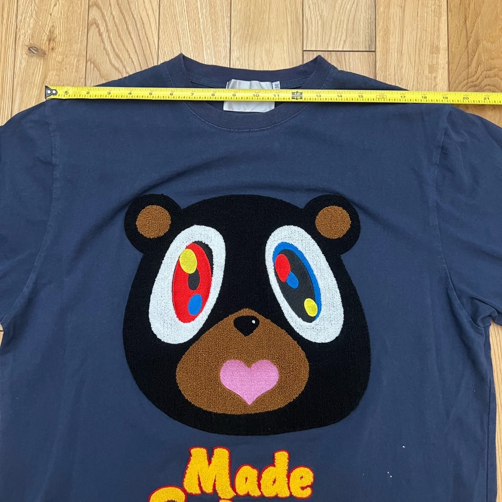 Made Extreme Kanye Dropout Bear Embroidered Blue Long Sleeve Shirt Size MediumMa - Picture 6 of 13